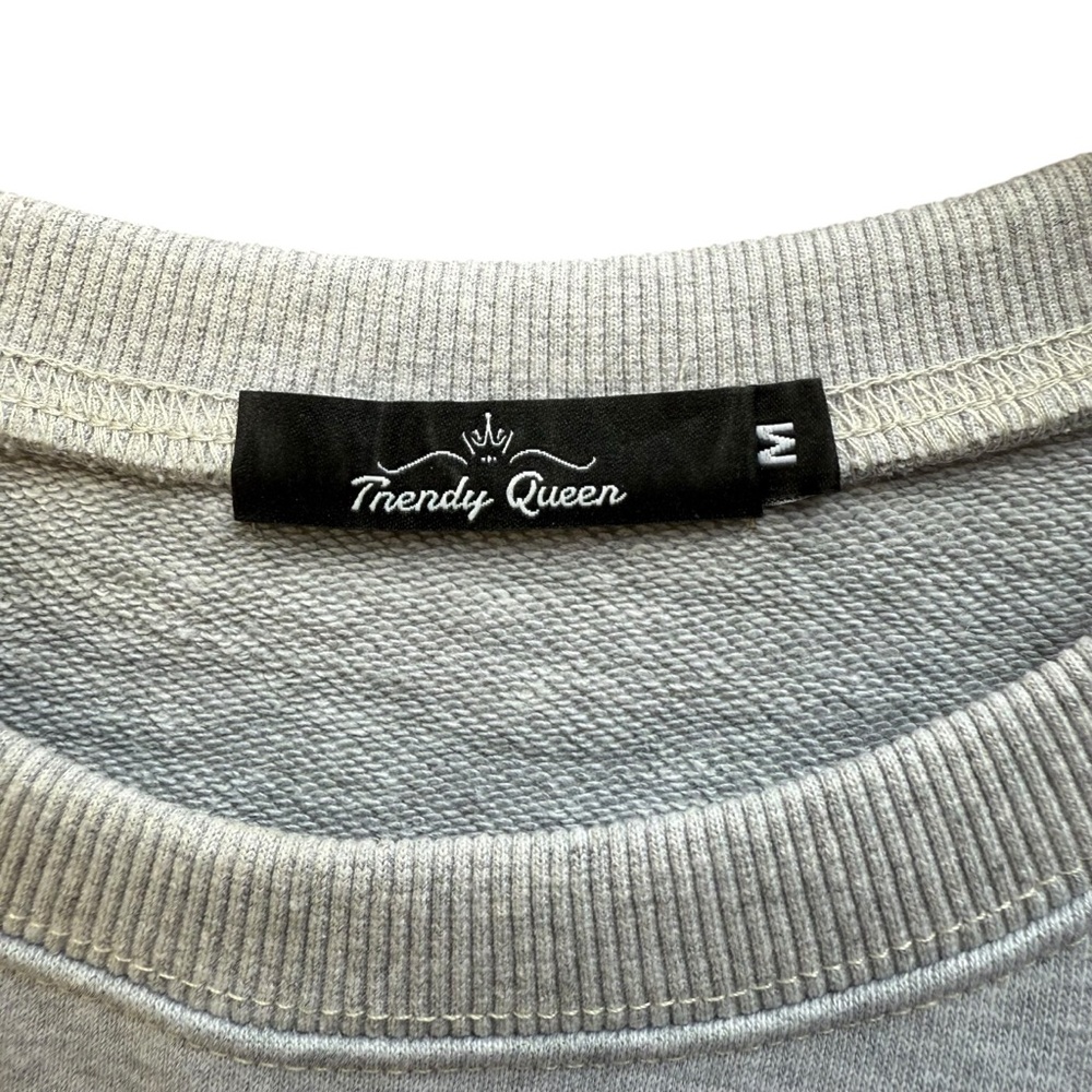 Trendy Queen Gray Women's oversized Sweatshirt Medium - Picture 5 of 6